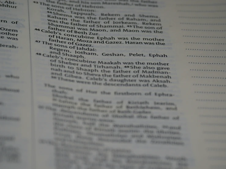 closeup of text on a book