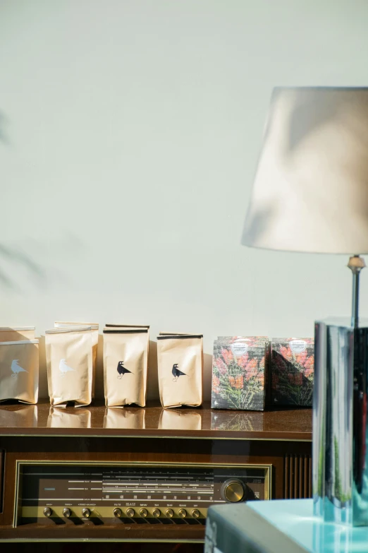 a bunch of bags sitting on top of a table