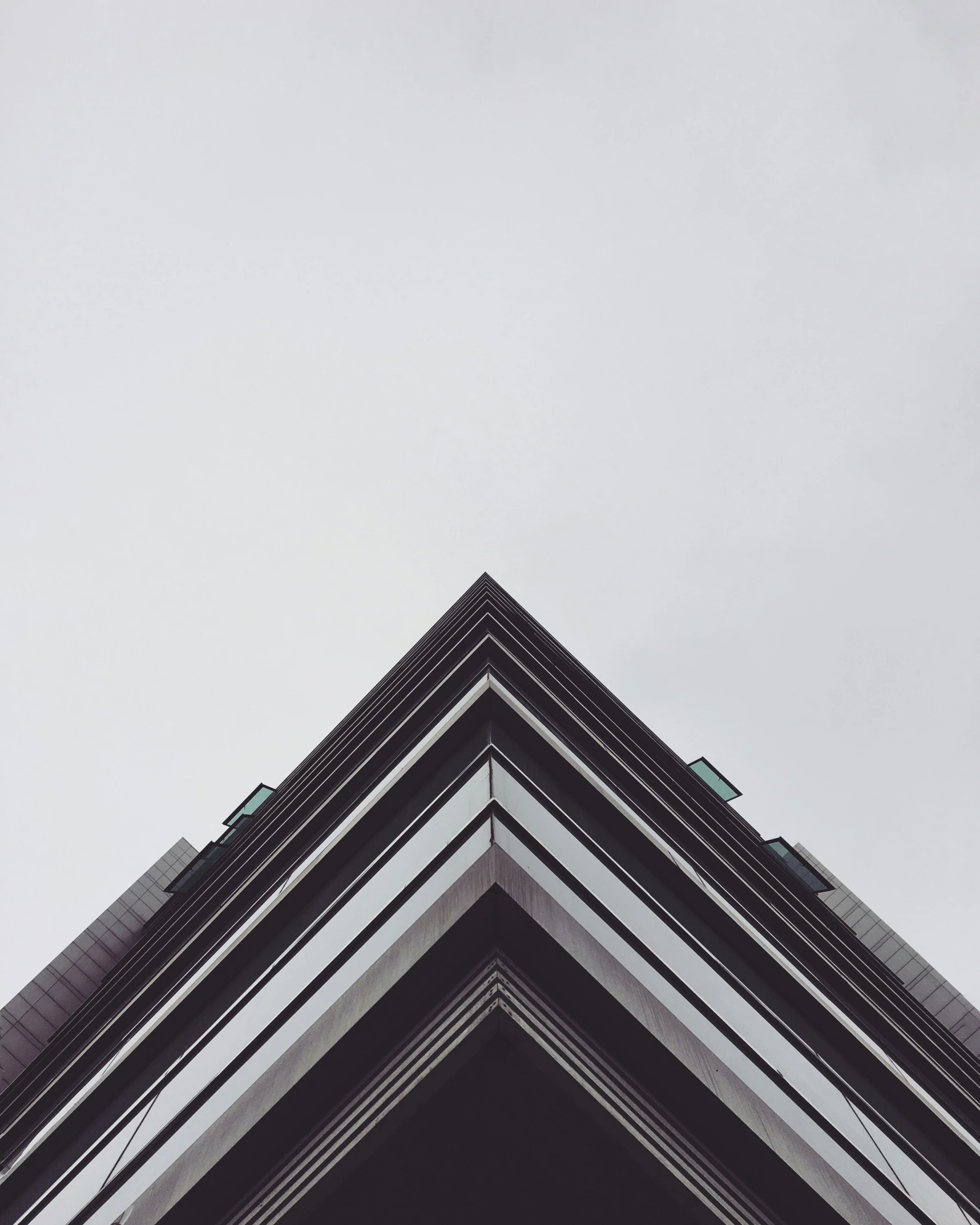 an upward view of a large building