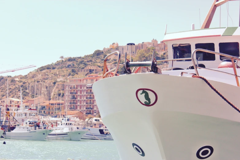 white and green boat docked in the harbor