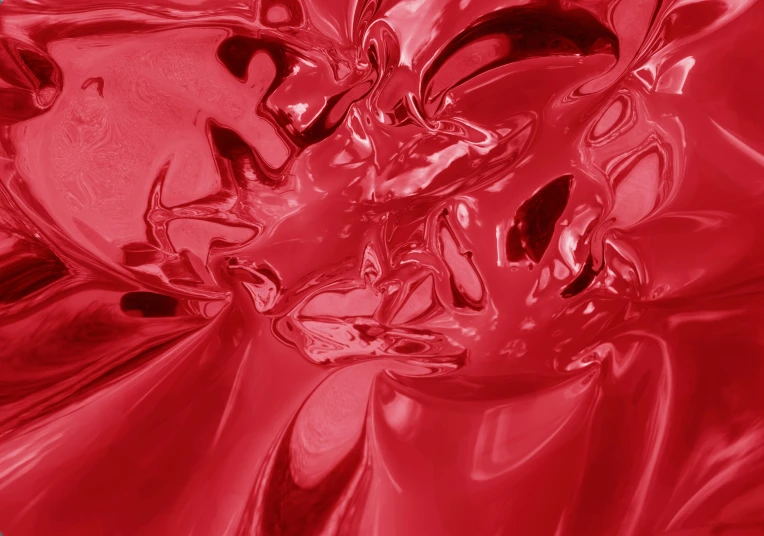 red art work of liquid swirling in a bowl