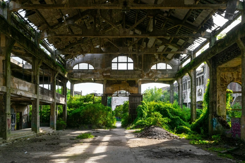 an abandoned building that has been used as a school