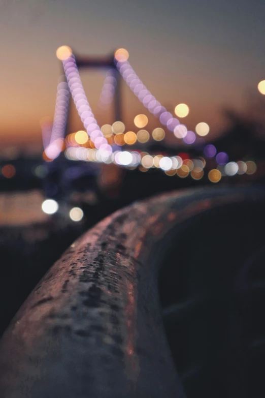 blurred bokeh s of the bay bridge