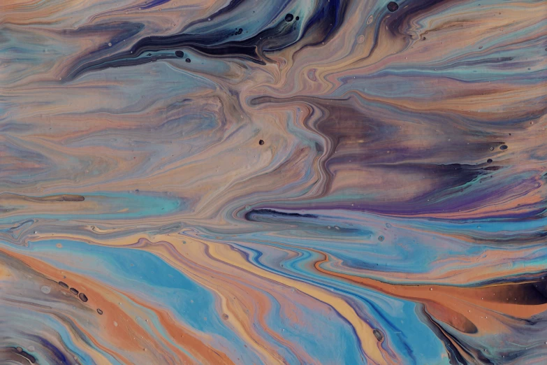 an abstract painting in multi - colored fluid on a neutral background