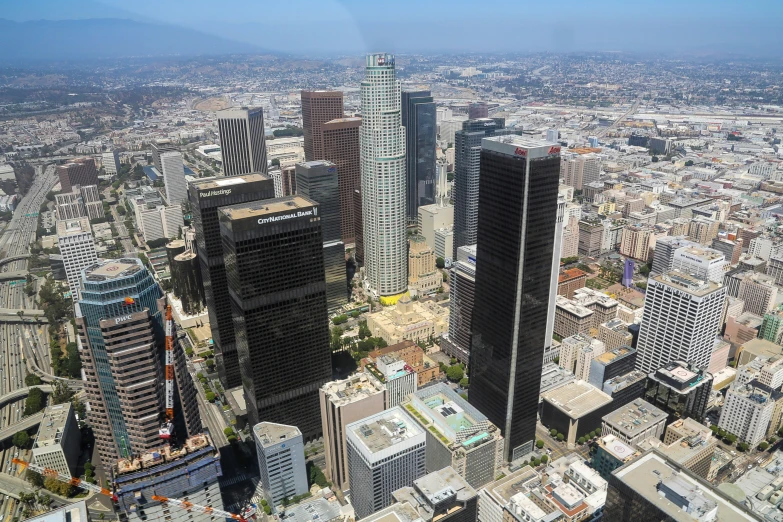 an image of a city skyline from high up