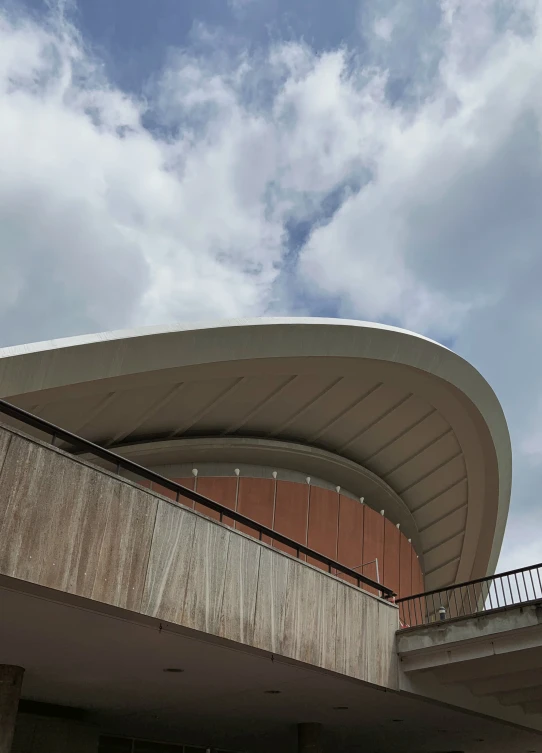 the roof of a building with a railing