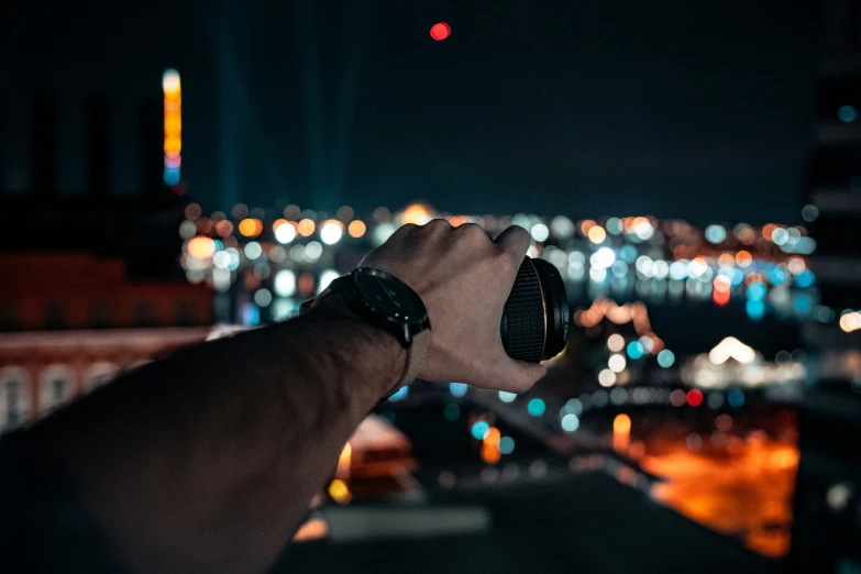 a person looking at a city from high above