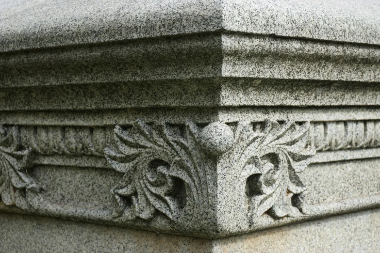 a corner with a decorative design on the side