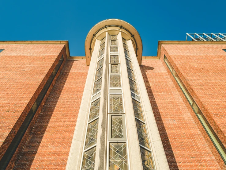 a tall building with two tall windows