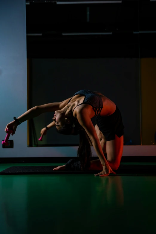 woman stretching before going to dance