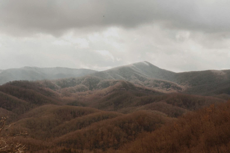 some hills with trees on top of them