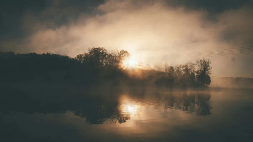 a river at the end of an overcast day