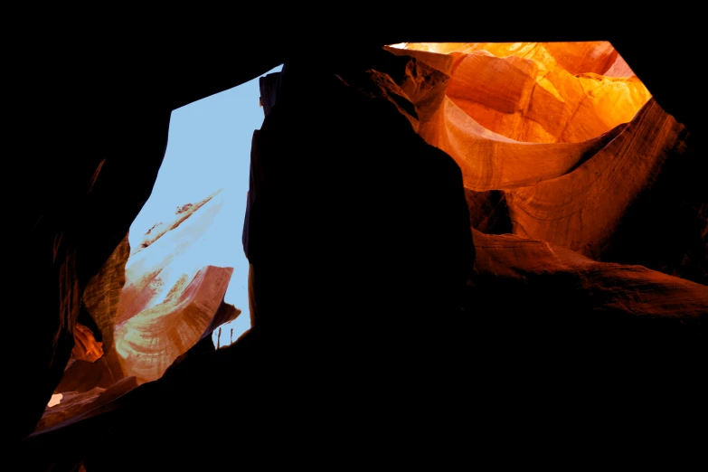 an image of the inside of cave with bright colors