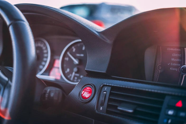 a car dashboard that is showing the instrument in its display