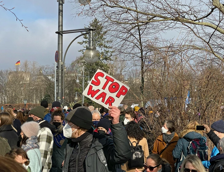 protest against military coupism in london on a cold winter day