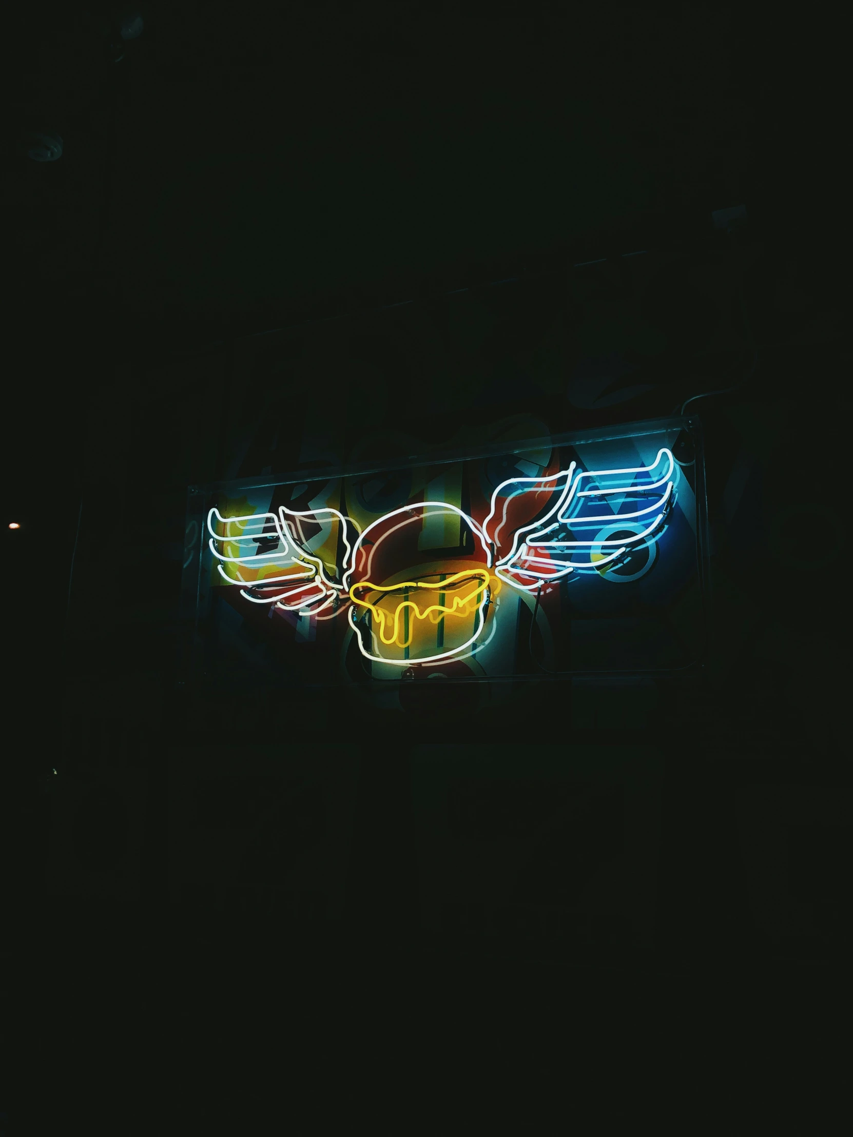 an image of neon sign in the dark