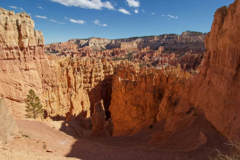 the large cliffs are tall, winding in length