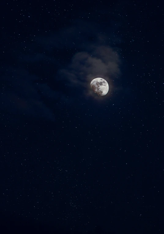 the full moon in the night sky with stars