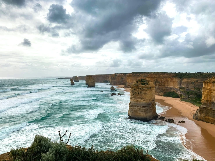 an old road along the coast on a cloudy day