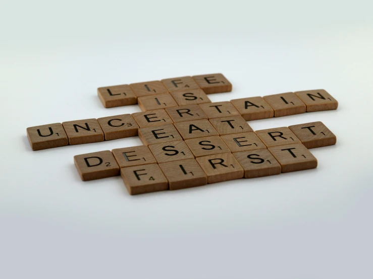scrabble font for wall tiles on white background