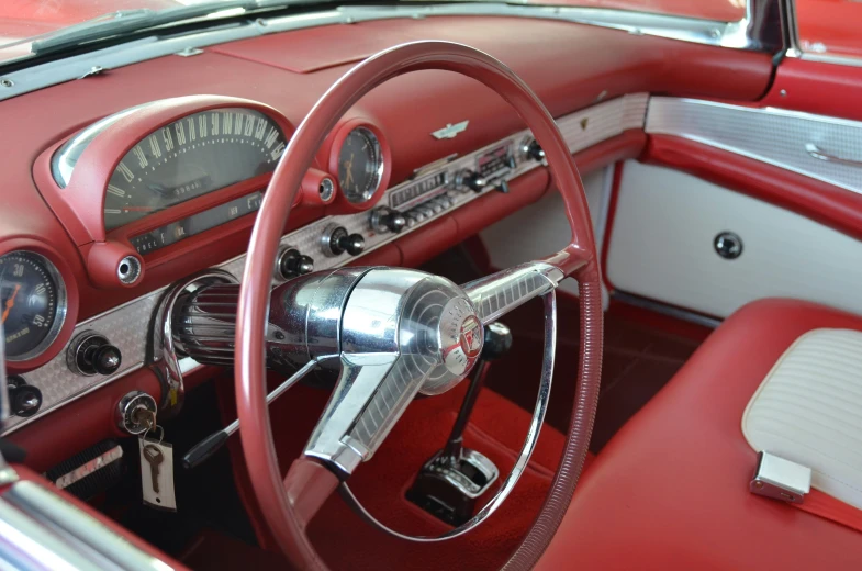 the dashboard and dash board of a classic car