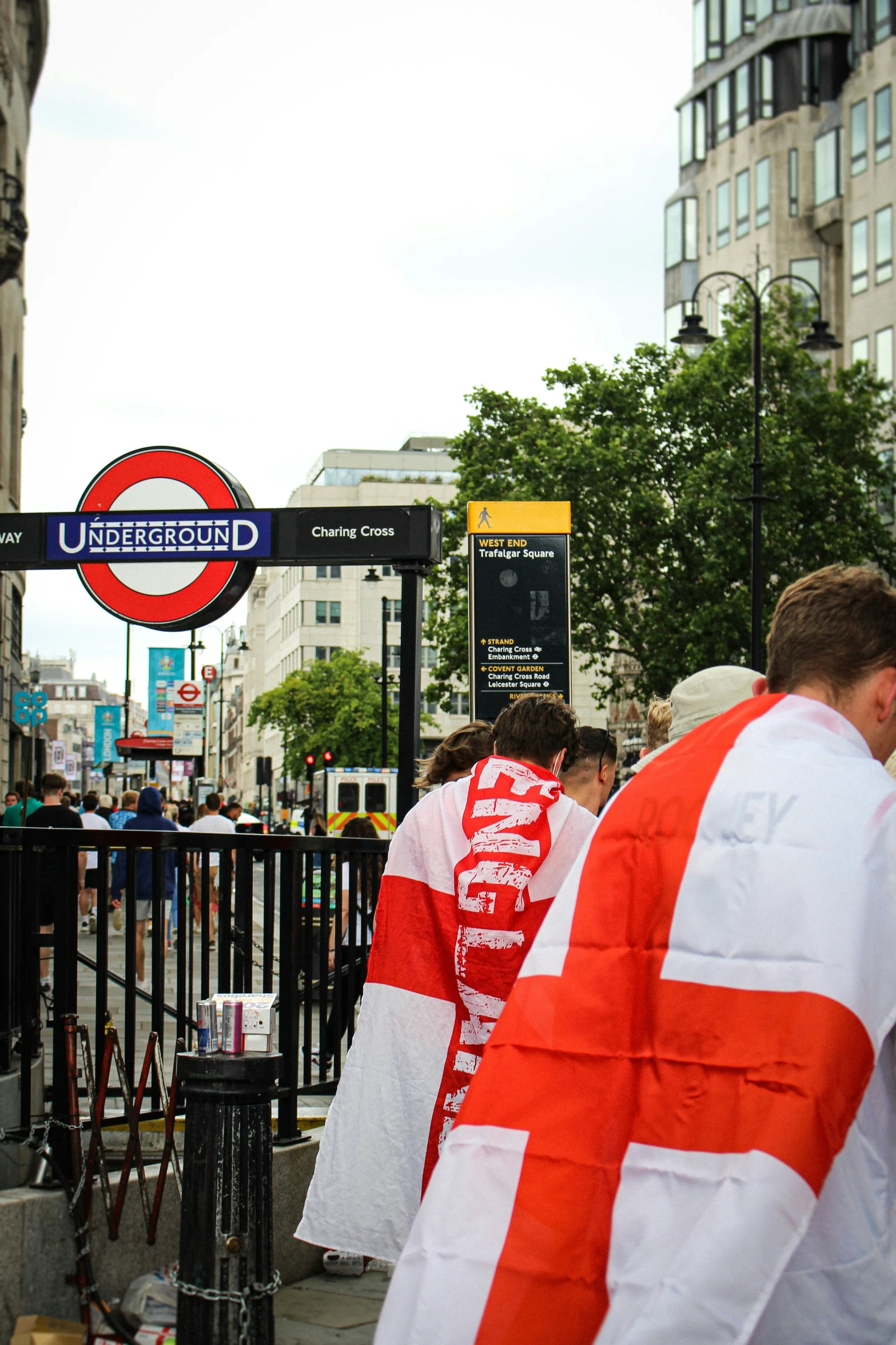 the person in the costume is wearing a red and white shirt