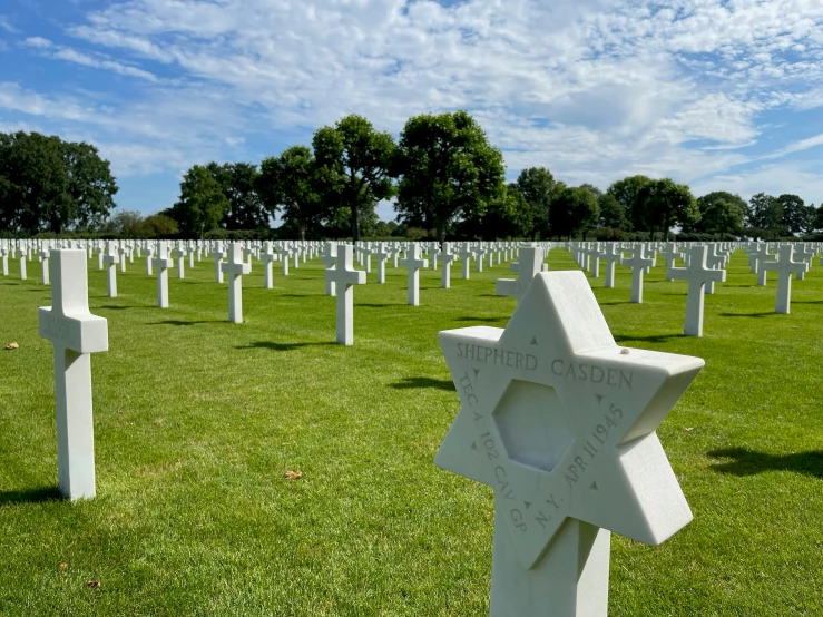 an american cemetery and cemetery with lots of white tombstones