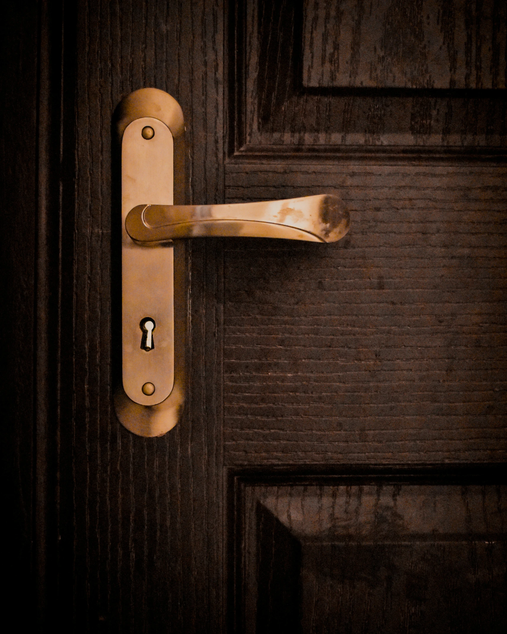 a door handle is open on an outside door