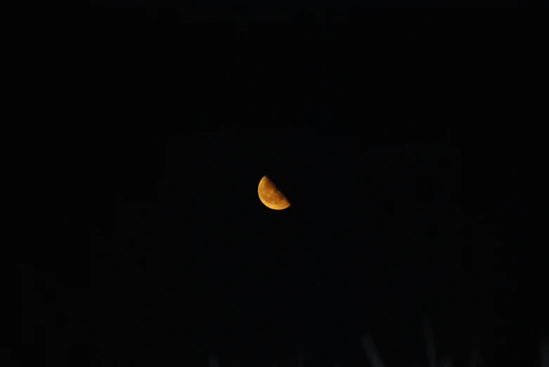 a half moon with the dark background