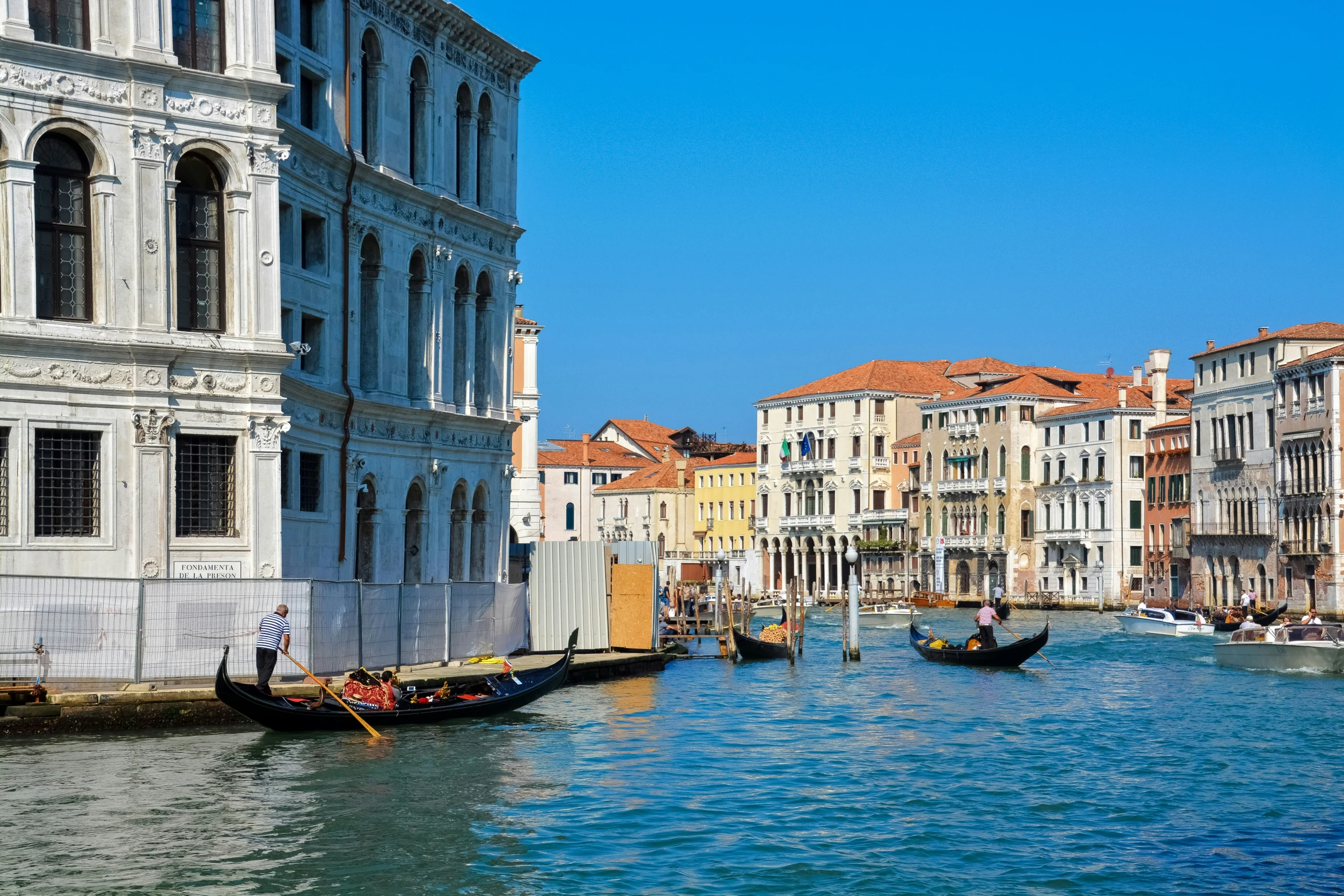 an image of gondola boats in venice