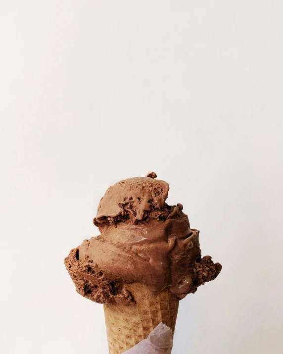 there is no ice cream and one cone has chocolate in it