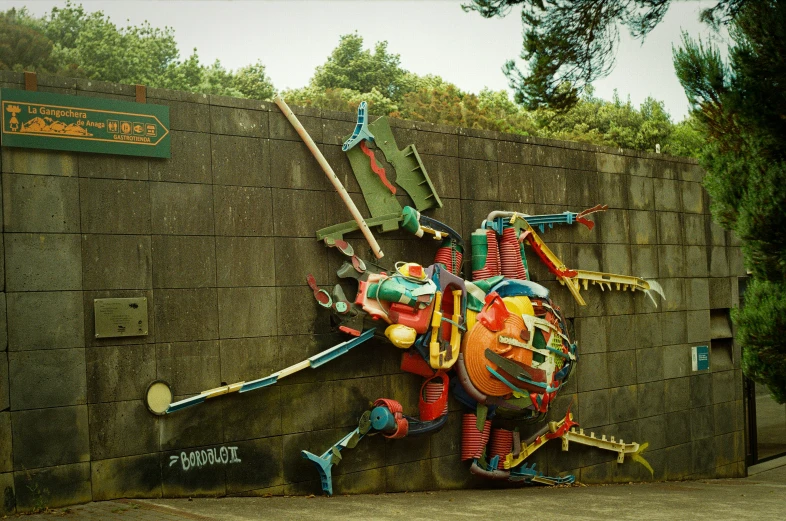 graffiti of a colorful character on a wall