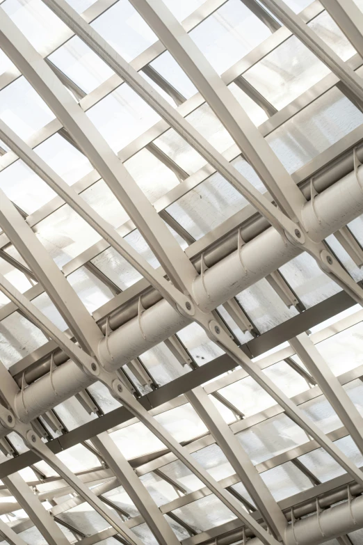 many rows of metal structures in a building