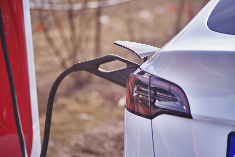 a vehicle has a gas pump attached to it