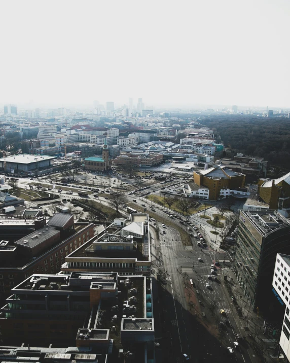 a po taken of a city from an airplane