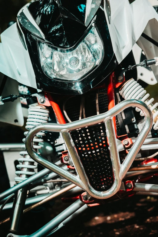 a close up view of the front and handlebars of a motorcycle