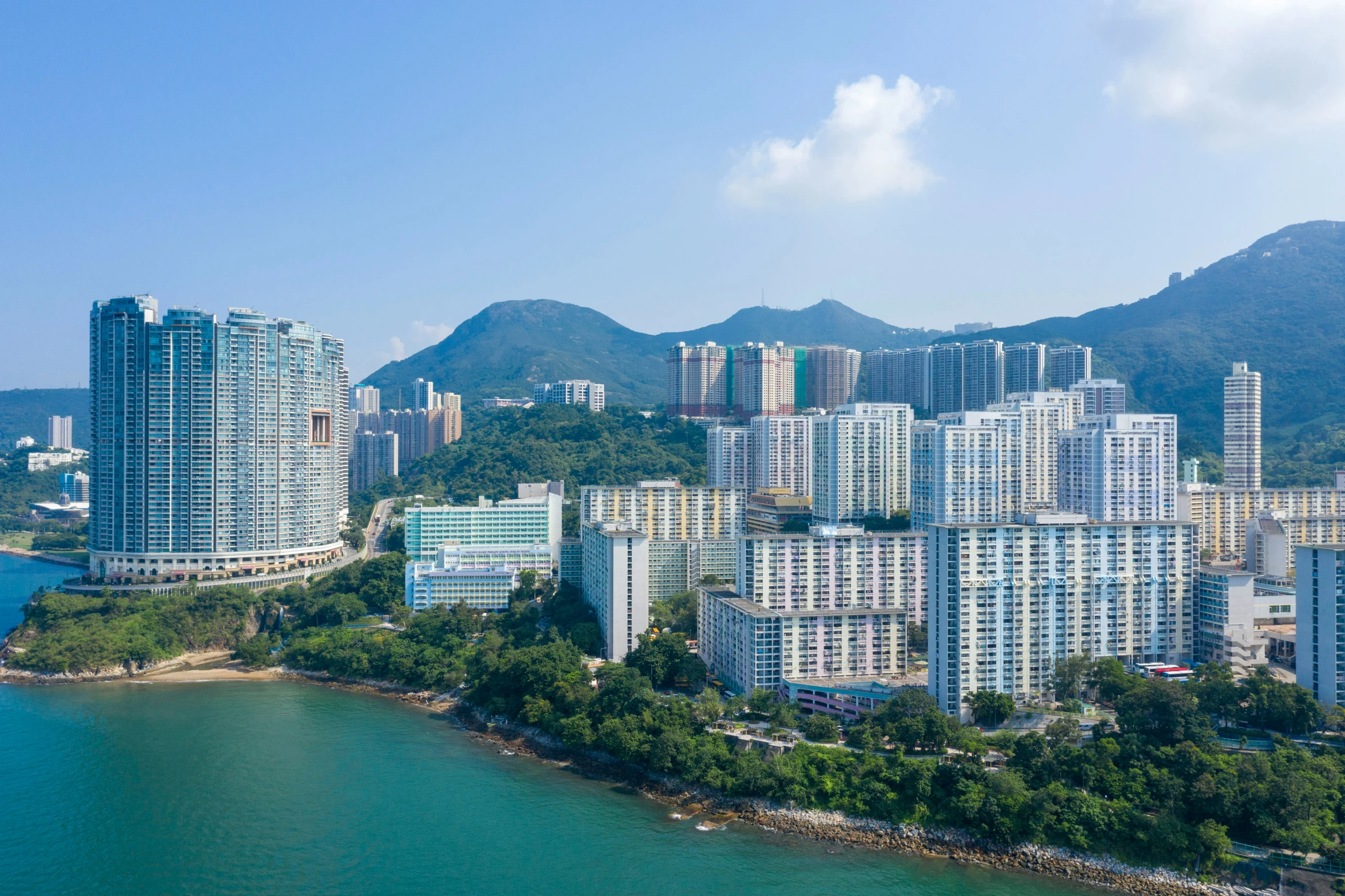 a beautiful view of a city with water and buildings