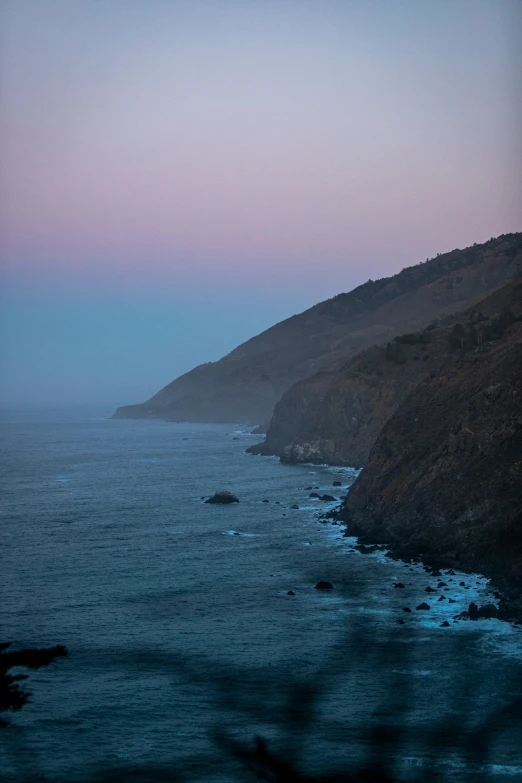 a full view of the ocean during a hazy day