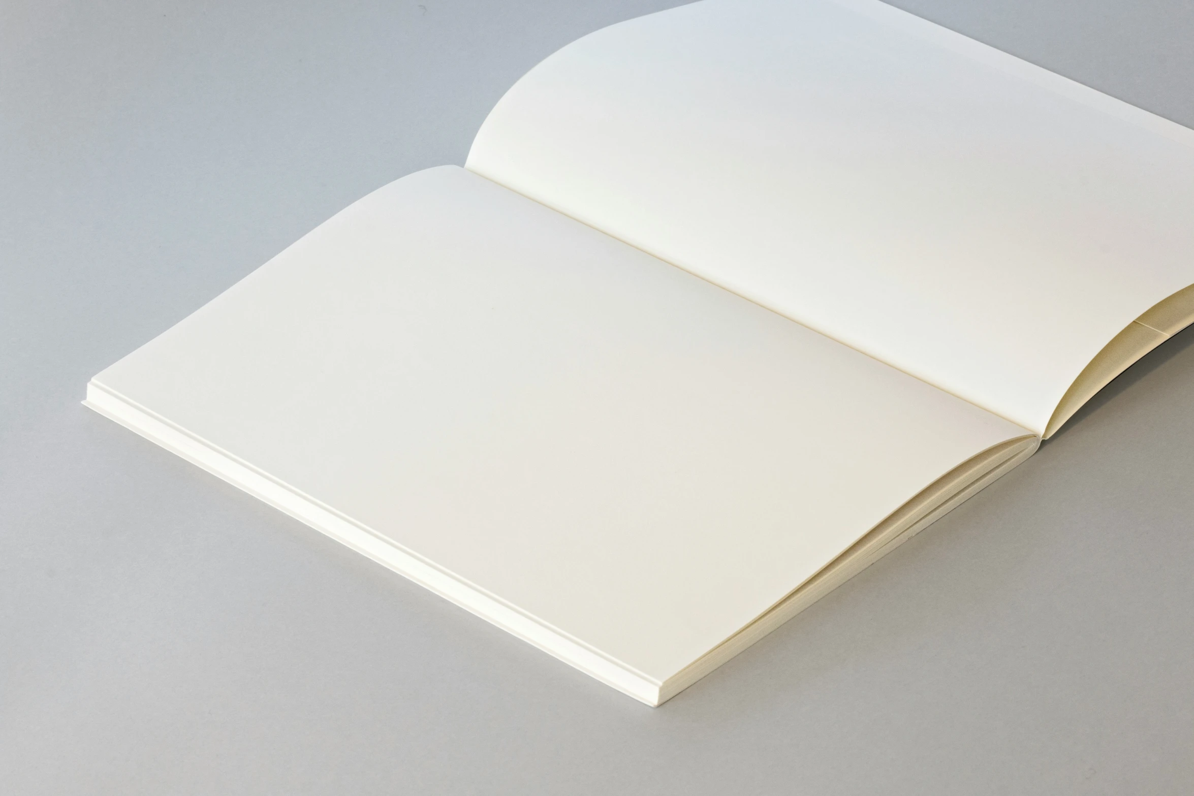 the top of an open book that is white