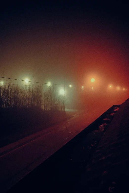 the night is dark and foggy in some places