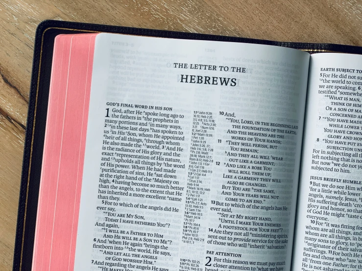 the inside pages of an open bible