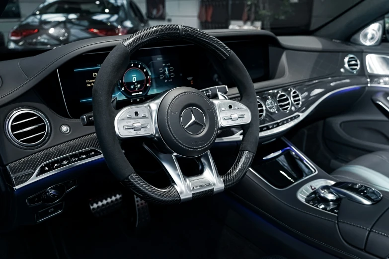 a po of an inside of a mercedes benz - benz amg