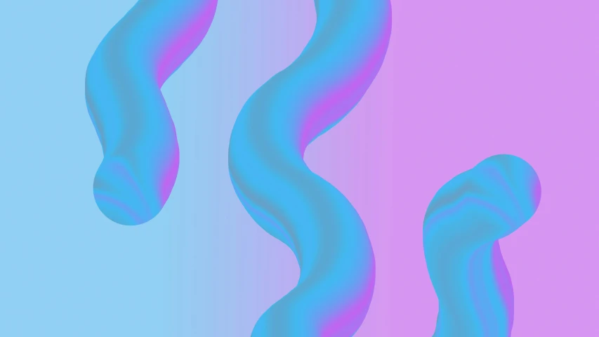 two very large wavy blue and purple shapes