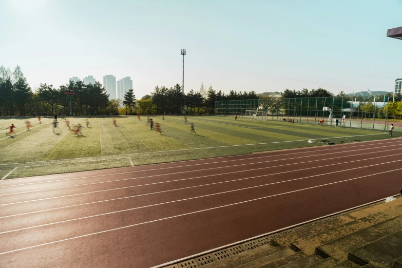 a view of the running track from an elevated section