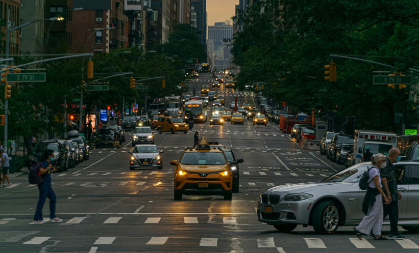 the streets of new york city during a cloudy day