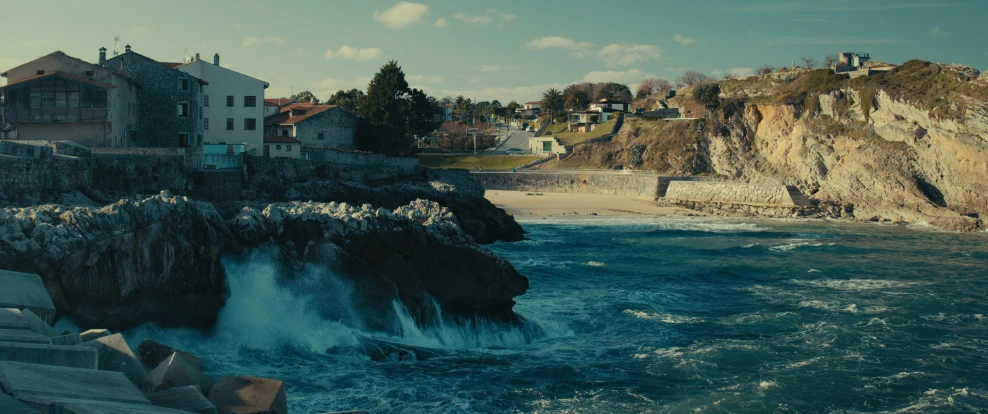 a view of a house sitting on top of a cliff