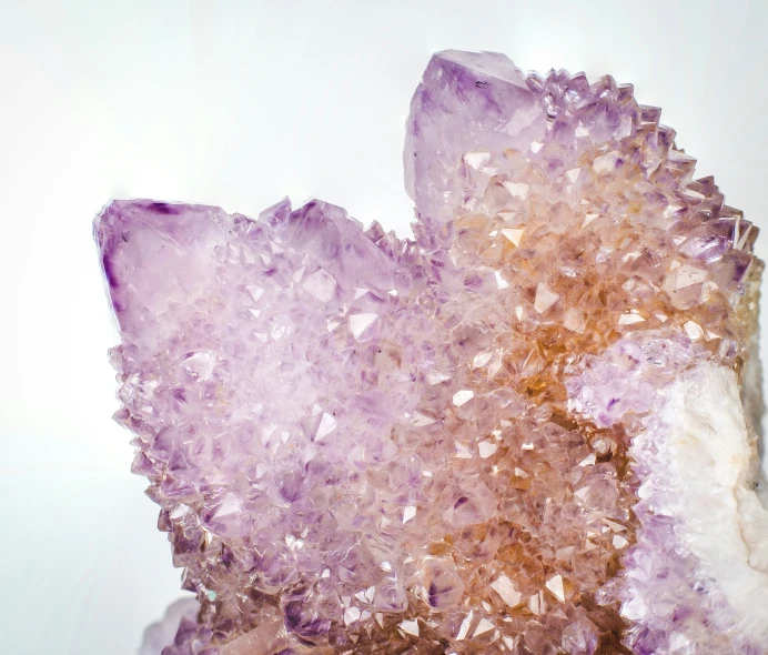 a couple of rocks are covered with crystals