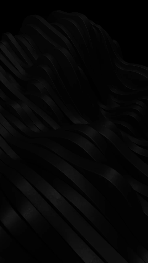 some dark black wavy material against a black background