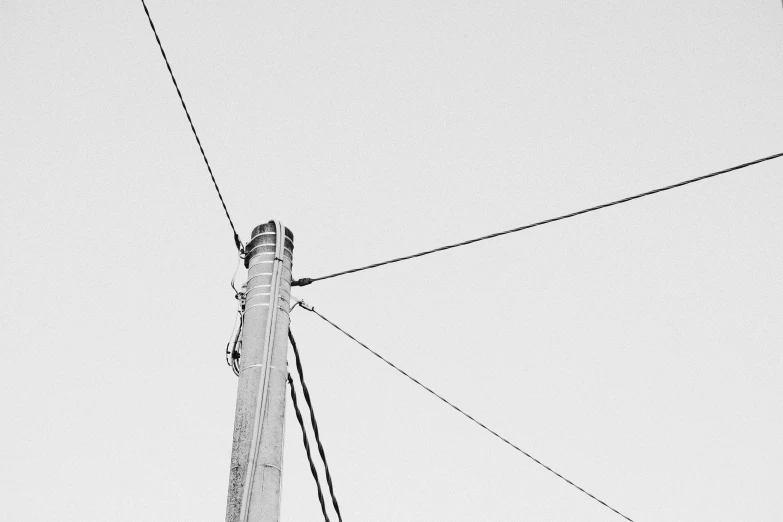 a black and white po of power lines