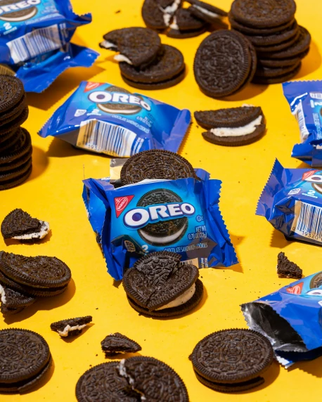 oreo cookies and oreos are on the table with the bag